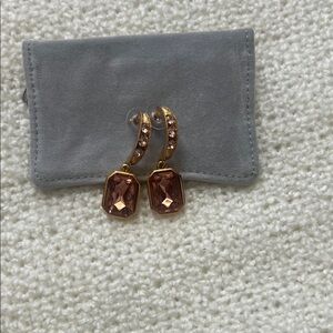 EUC Oscar De La Renta Elegant Gold and Brown Drop Earrings